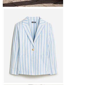 J.Crew $248 Womens Patch-pocket blazer in striped linen blend Size S BZ867